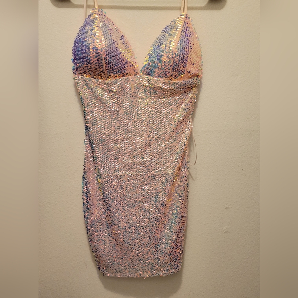 Keep Your Shine Sequin Mini Dress - Blush